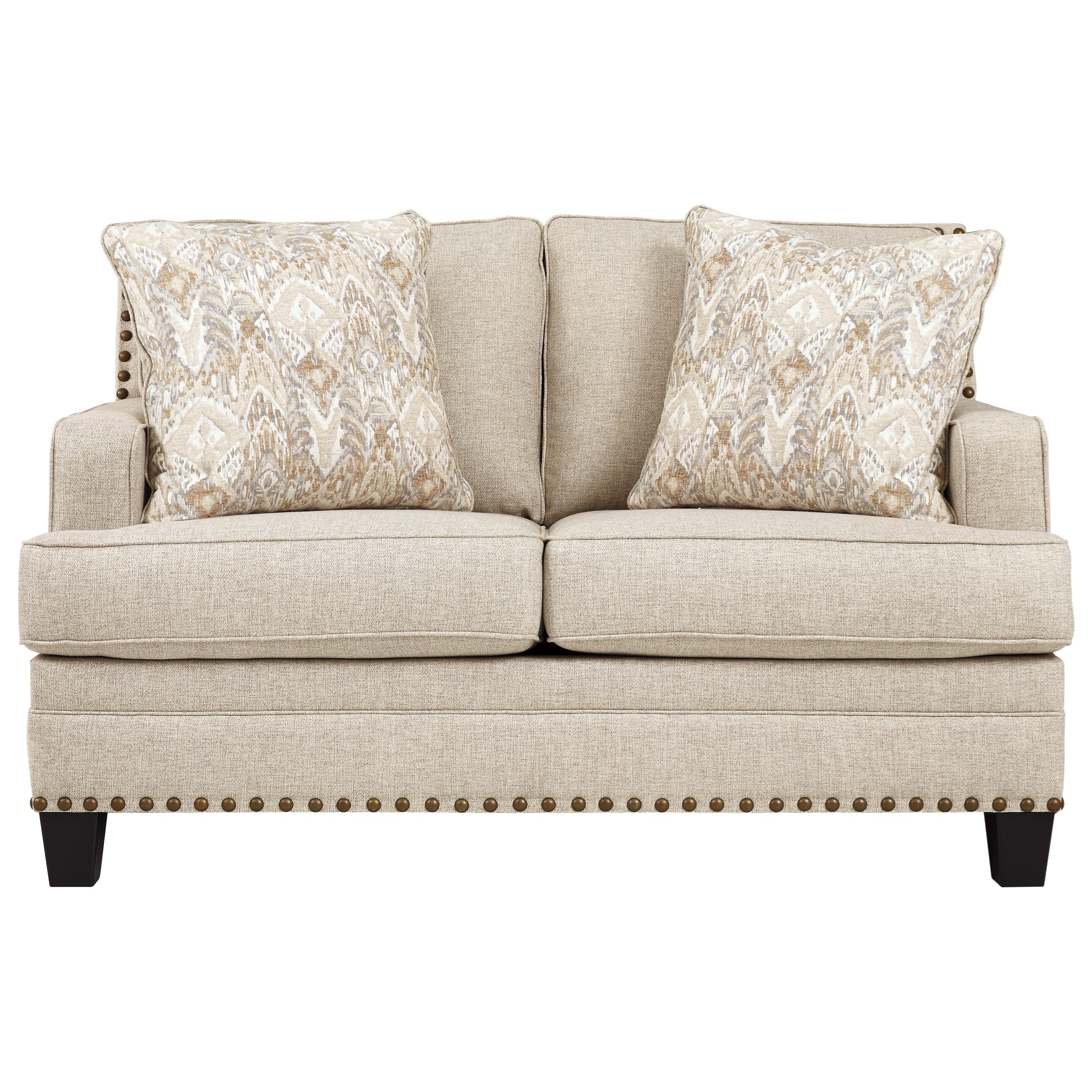 Loveseat with cheap nailhead trim